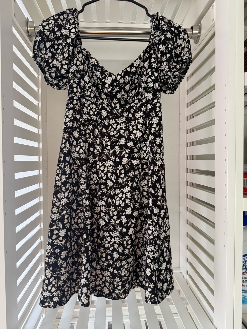 0011No Boundaries Black and White Floral Mini Dress